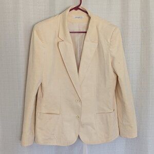 Vintage I. Magnin Suede Blazer Jacket Minimalist Luxury Old Money Ivory 16